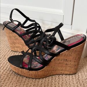 Madden Girl Black Wedge Sandals